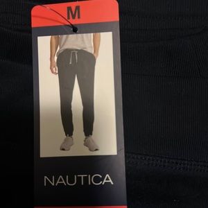 NEW Nautica Mens Fleece Jogger Pants Drawstring Pocket Blue Size L
